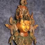 Pure Brass Tara Devi Wall Hanging in Antique Dual-Tone Finish - 10.5 Inches